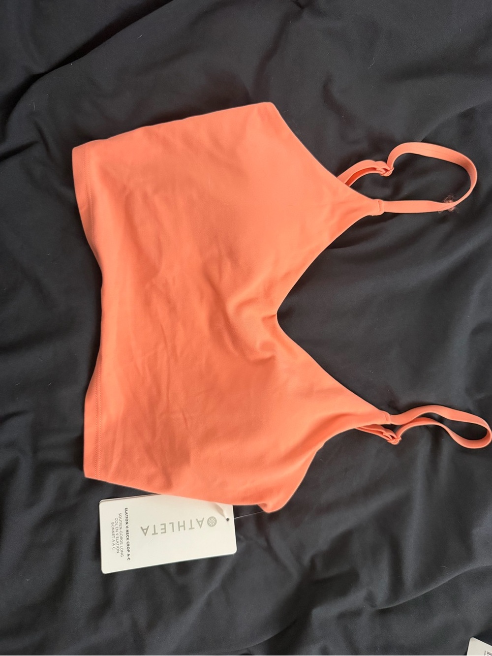 Athleta Coral-Peach Seamless Sports Bra